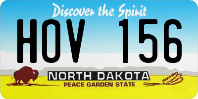 ND license plate HOV156
