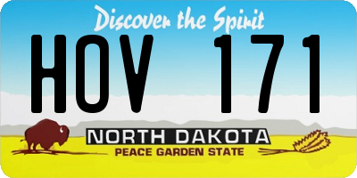 ND license plate HOV171