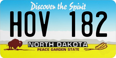 ND license plate HOV182