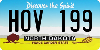 ND license plate HOV199