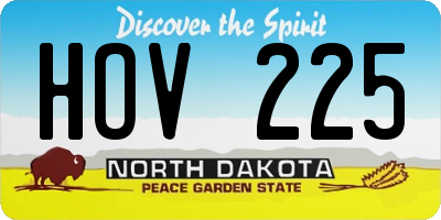 ND license plate HOV225