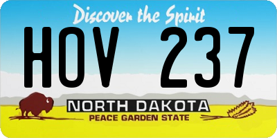 ND license plate HOV237