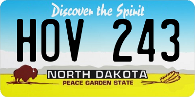 ND license plate HOV243