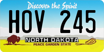 ND license plate HOV245