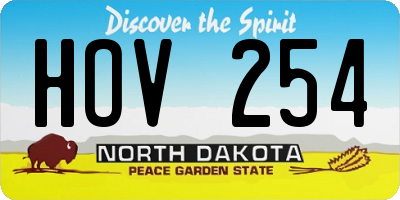 ND license plate HOV254