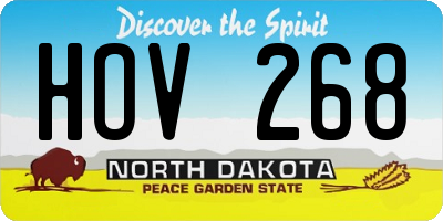 ND license plate HOV268