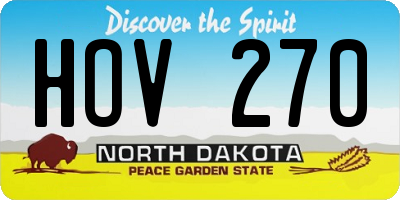 ND license plate HOV270