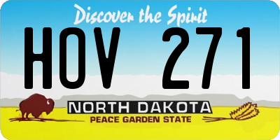 ND license plate HOV271