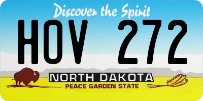 ND license plate HOV272