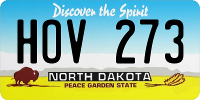 ND license plate HOV273