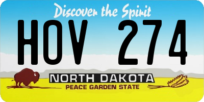 ND license plate HOV274