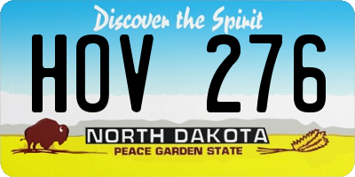 ND license plate HOV276