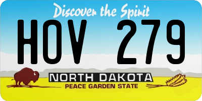 ND license plate HOV279