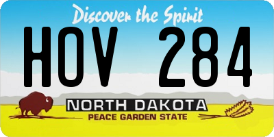 ND license plate HOV284