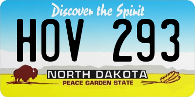 ND license plate HOV293