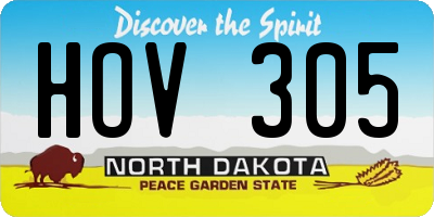ND license plate HOV305