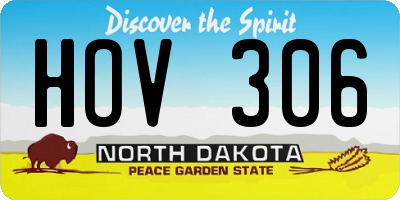 ND license plate HOV306