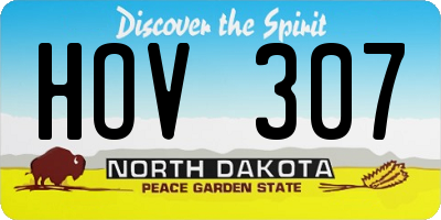 ND license plate HOV307