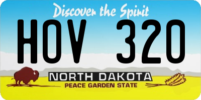 ND license plate HOV320