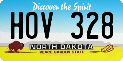 ND license plate HOV328