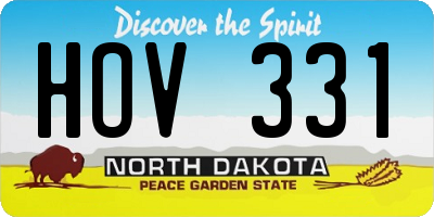 ND license plate HOV331