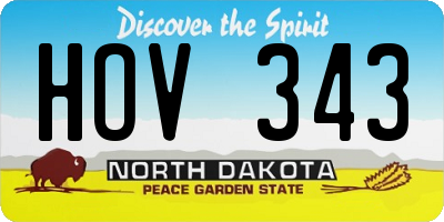 ND license plate HOV343