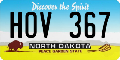 ND license plate HOV367