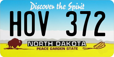 ND license plate HOV372