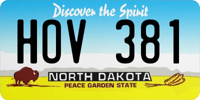 ND license plate HOV381