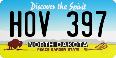 ND license plate HOV397