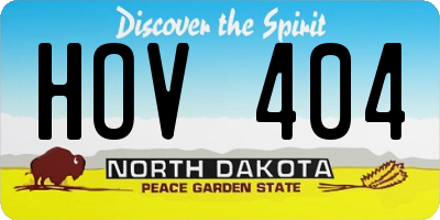 ND license plate HOV404