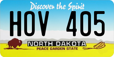 ND license plate HOV405