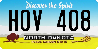 ND license plate HOV408