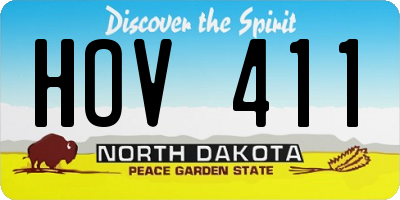 ND license plate HOV411