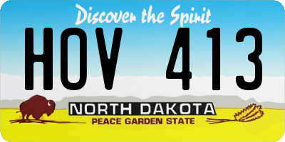 ND license plate HOV413
