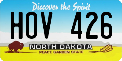 ND license plate HOV426