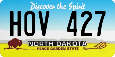 ND license plate HOV427
