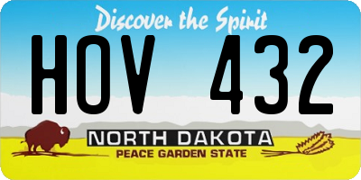 ND license plate HOV432