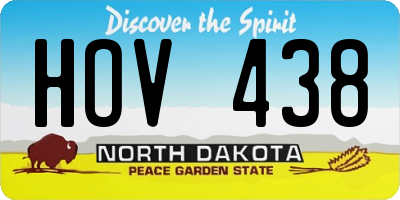ND license plate HOV438