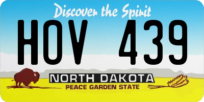 ND license plate HOV439