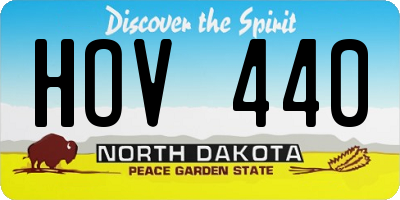 ND license plate HOV440