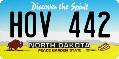 ND license plate HOV442