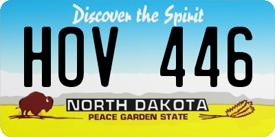 ND license plate HOV446