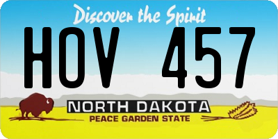ND license plate HOV457