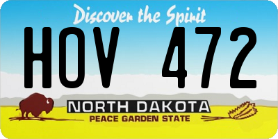 ND license plate HOV472