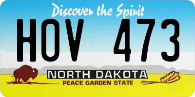 ND license plate HOV473