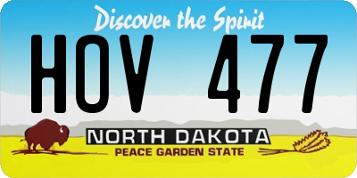 ND license plate HOV477