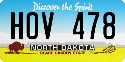 ND license plate HOV478