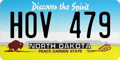 ND license plate HOV479