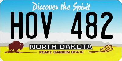 ND license plate HOV482
